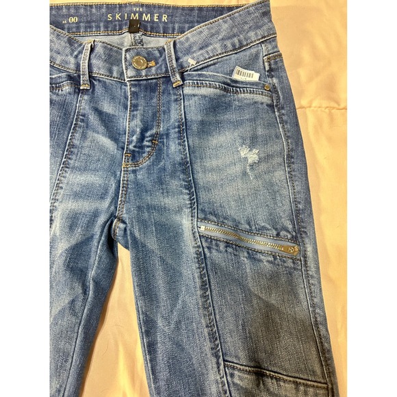 White House Black Market Skimmer Jeans Womens Size 00 Blue Wash Zip Pockets - Picture 8 of 9